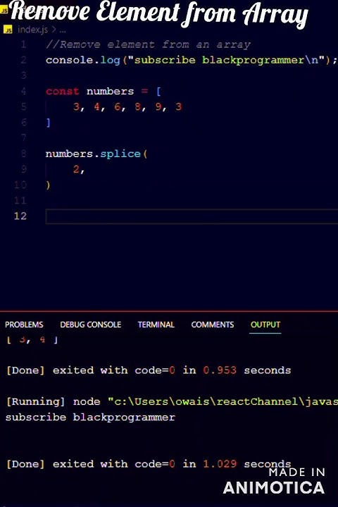 How to remove elements from an Javascript array - YouTube