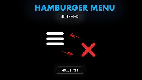 Hamburger Menu Toggle Effect | HTML | CSS