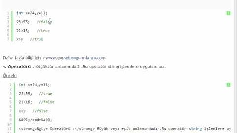 İlişkisel Operatörler l Programlama Temelleri