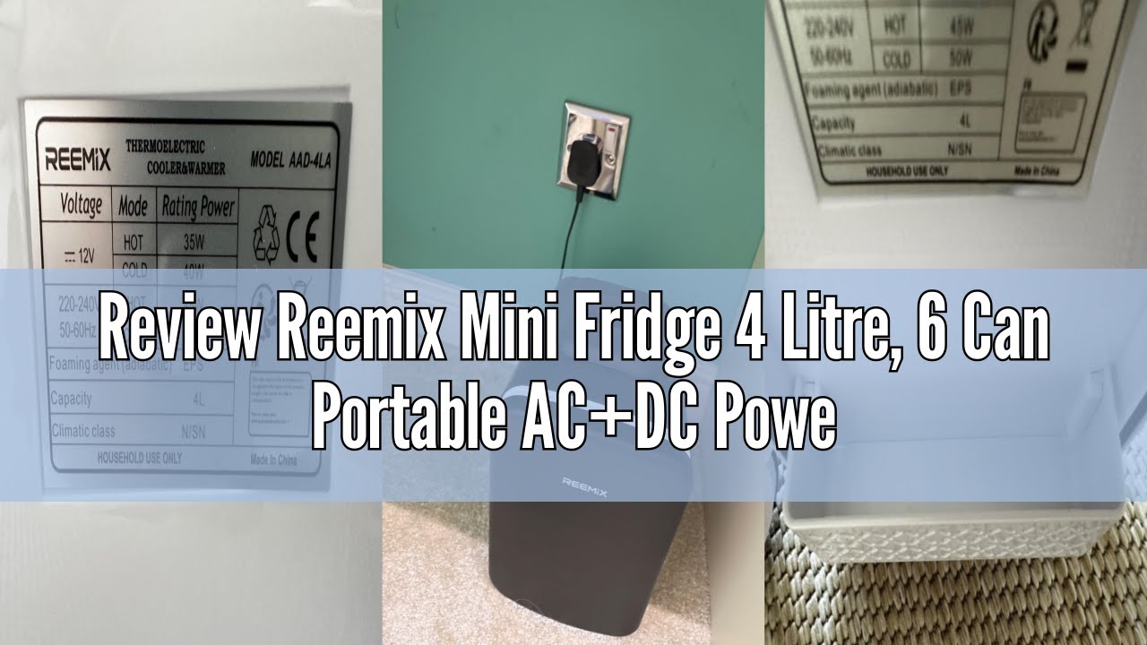 Review Reemix Mini Fridge 4 Litre, 6 Can Portable AC+DC Power Cooler ...