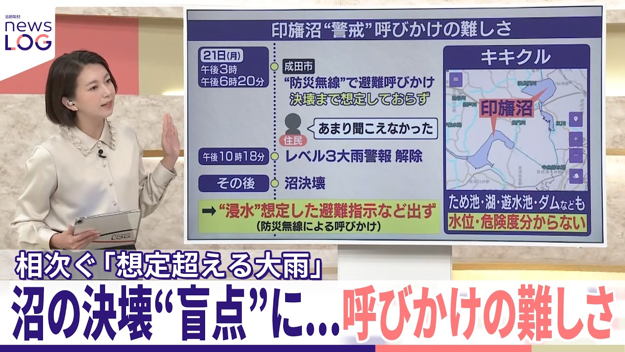 【印旛沼“警戒”呼びかけの難しさ】 沼の決壊“盲点”に...複数住民は防災無線「あまり聞こえなかった」『追跡取材 news LOG』