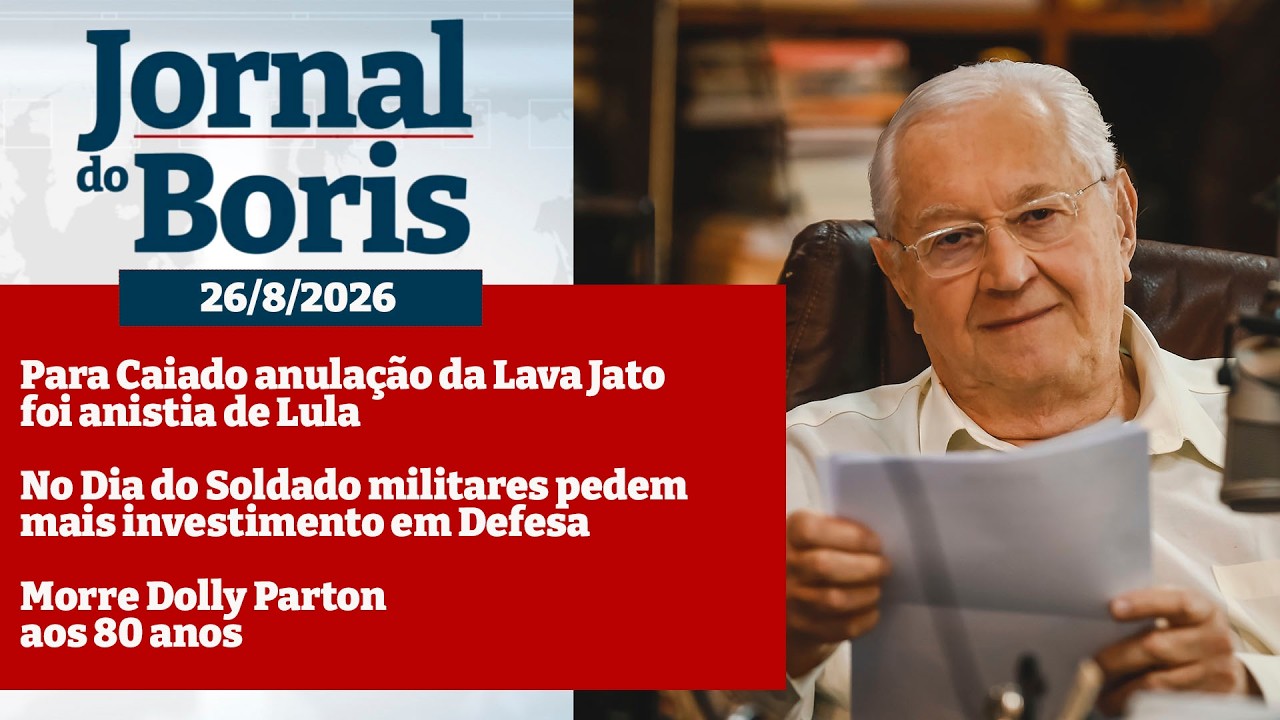 26/08/2026 📰🌐 Notícias do dia com BORIS CASOY via Web Site no YouTube sempre!