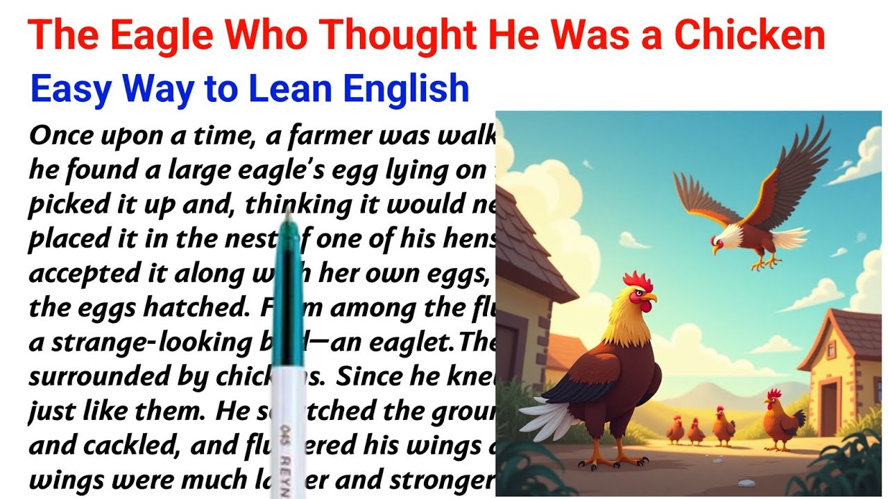The Eagle 🦅 who Thought He was a Chicken||English Reading||English Story || English padhna sikhe?