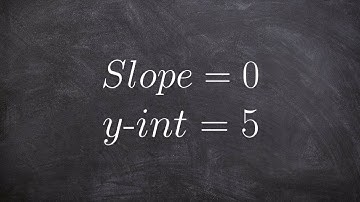 Learn how to graph an equation when the slope is zero