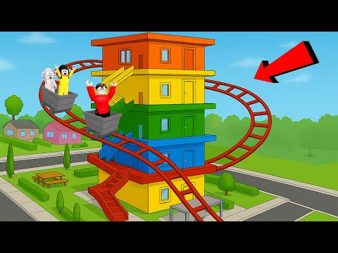 Yuta Mio Creates a Colorful Multi-Storey House with a Roller Coaster | ROBLOX