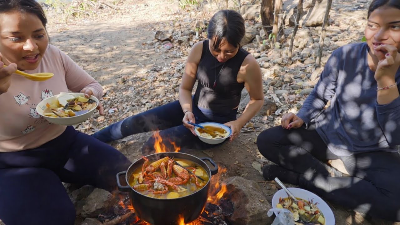 😲🔴Preparando un sopon de cangrejos en el rio torola /CHICAS SALVADOREÑAS 