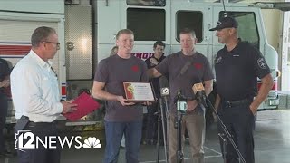 Son honored for 'quick actions' that saved his dad's life