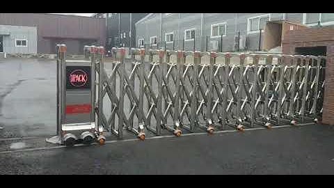 Stainless steel retractable gate working video in real location