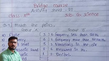 Bridge course day 22 class 8 general science complete activity sheet 22 solution for English medium
