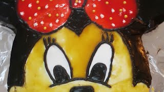 طريقه عمل تورته ميني ماوس بأبسط طريقه.How to make a minnie mouse cake ?