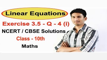 Exercise 3.5 Question 4 (i) - Linear Equations  NCERT/CBSE Solutions for Class 10th Maths