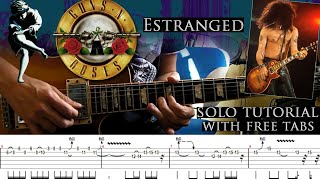 Guns N' Roses - Estranged 1st guitar solo lesson (with tablatures and backing tracks)