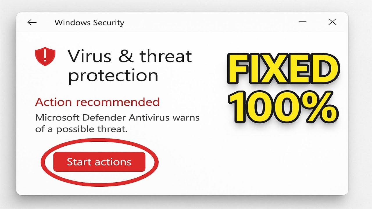 How to Fix "Virus and Threat Protection Start Actions" Issue on Windows ...