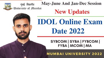 New Updates |  IDOL Online Exam Date 2022  Mumbai University 2022  @Imaduddin Educare
