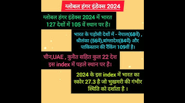 Global Hunger Index 2024|#trending #shorts #hunger #index #india #short