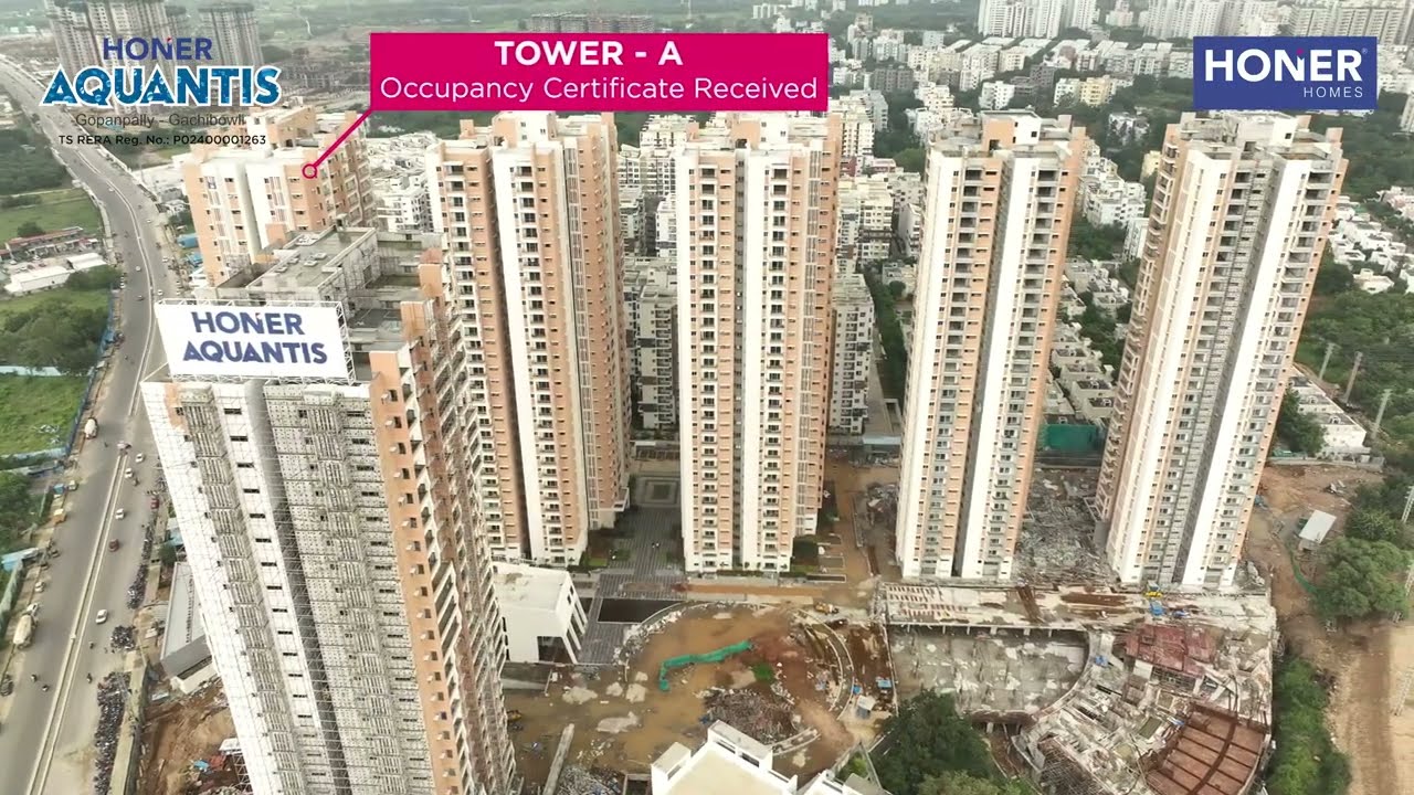 Honer Aquantis Site Update Sept'23 | 2/3 BHK Ready-To-Move Apartments near Gopanpally Honer Homes