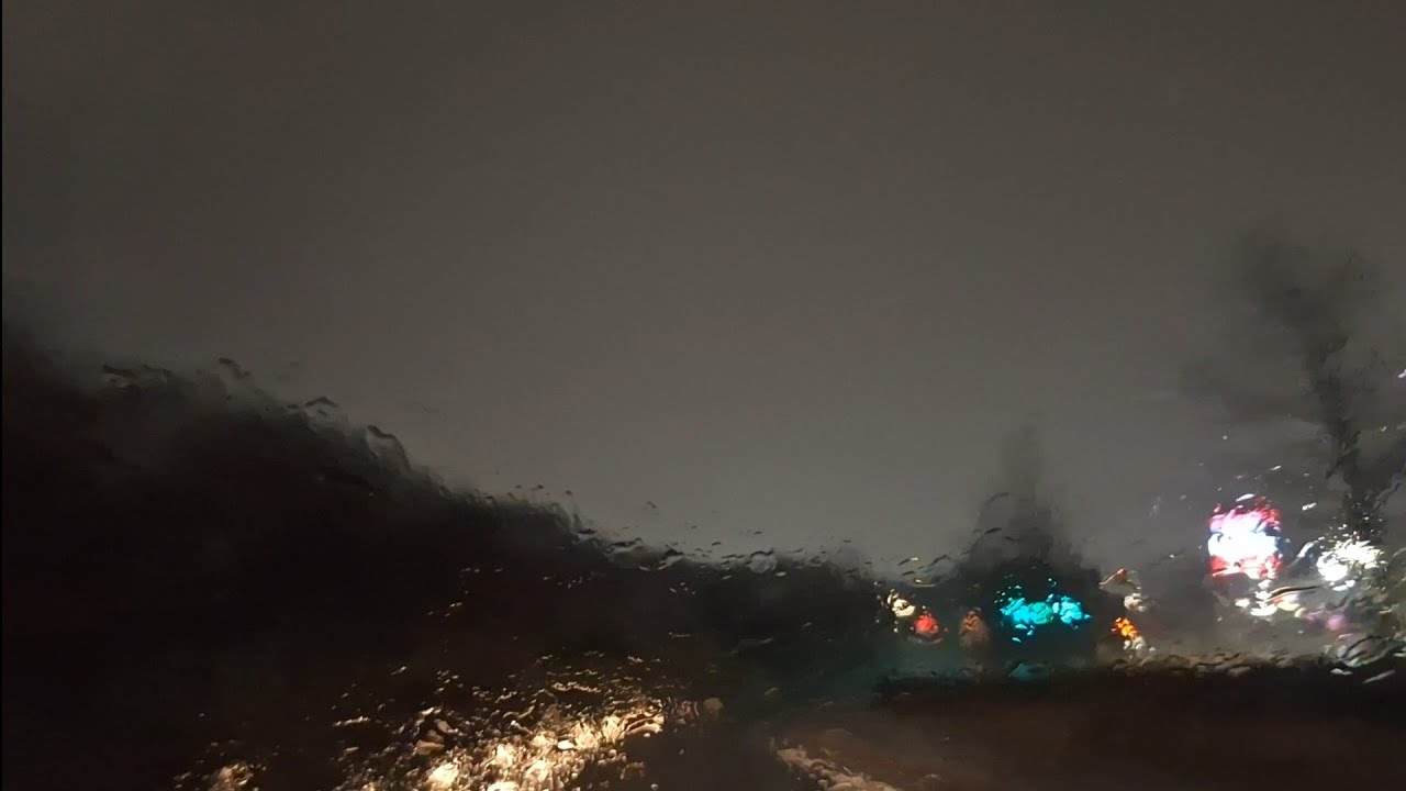 ASMR Driving in heavy rain