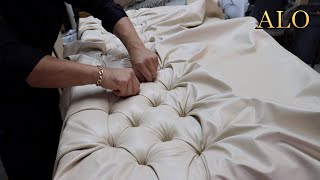 HOW TO  UPHOLSTER A TUFTED BENCH WITH GENUINE LEATHER - ALO Upholstery by ALO Upholstery 3,462 views 4 months ago 8 minutes, 5 seconds