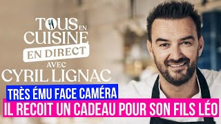 Cyril Lignac papa : Ophélie Meunier lui offre un adorable cadeau pour son fils dans Tous en cuisine