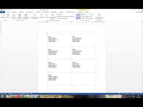 Word 2010, 2013: Etiketten-Vorlage erstellen & Seriendruck einfügen (Deutsch, German, Tutorial)