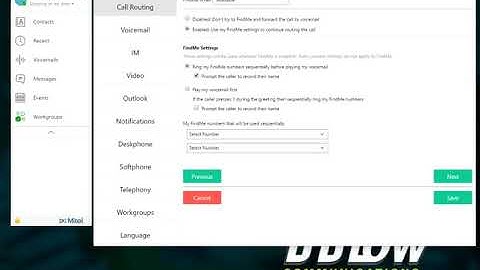 Find Me Settings | Mitel MiVoice Connect Client