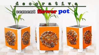 86 | how to make decorative cement flower pot at home | cement craft ideas | @DKcrafting775