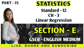 Linear Regression | Statistics std 12 | English Medium | GSEB