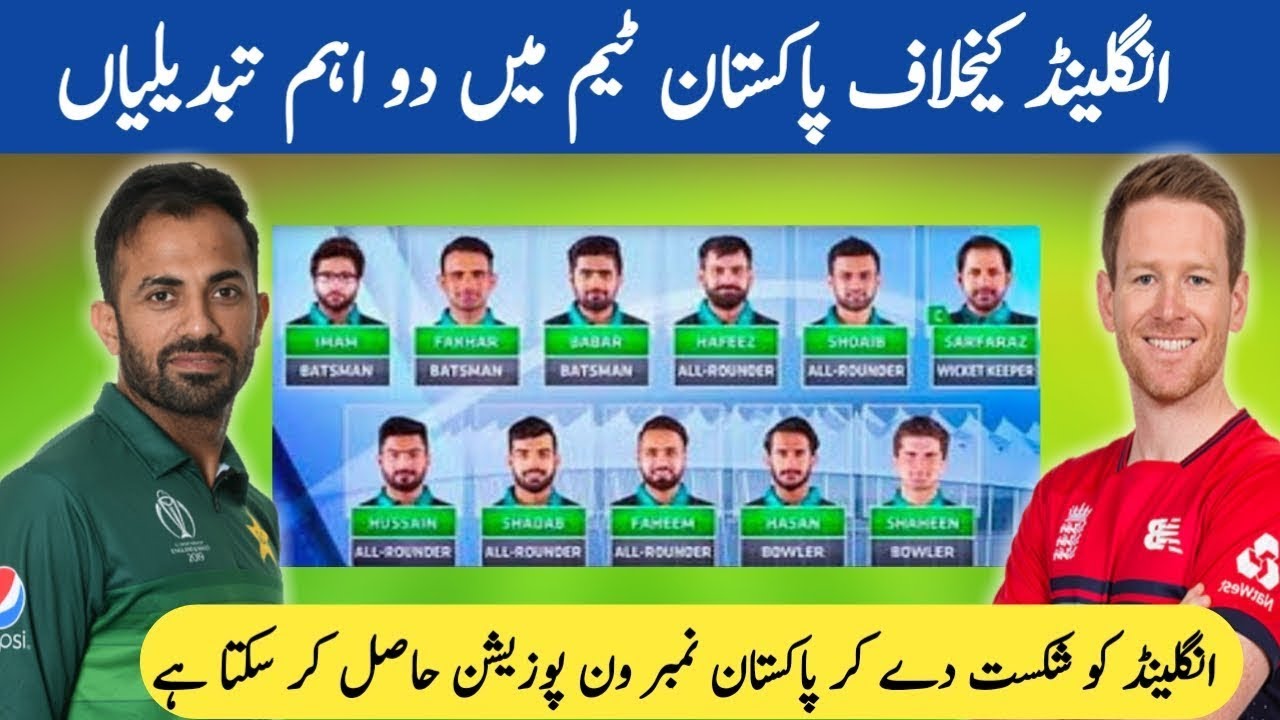 Pakistani team confirm to big against England t20 & test ...