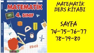 4.Sinif Matemati̇k Ders Ki̇tabi Sayfa 74-75-76-77-78-79-80 4.Sinif Matemati̇k Fersa Yayinlari