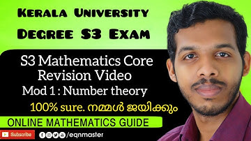 Kerala University. S3 Mathematics. Mod 1- Number Theory. Revision