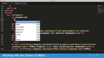 jQuery UI Development Tutorial: jQuery UI Menu | packtpub.com