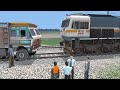 Truck vs rajdhani train  truck engine failed on track  beamngdrive