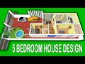 Modern 5 bedroom house design- bungalow design- duplex design- 5 bhk house plan- manis home