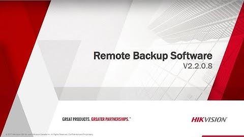 HIKVISION | REMOTE BACKUP | APPLICATION FOR BACKUP