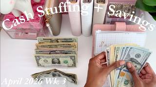280  Cash Envelope Stuffing  Savings  April 2026  Single Mom