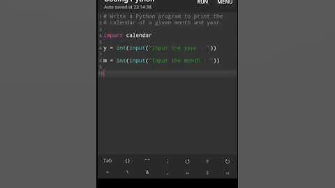 Write a Python program to print the calendar of a given month and year#python #coding #shorts #viral