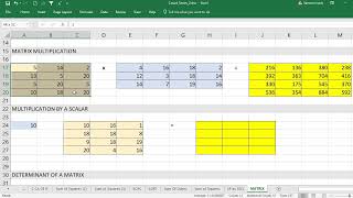 EXCEL: How to do Matrix Operations in excel
