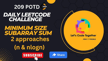 Minimum Size Subarray Sum | Sliding Window| Binary Search |Leetcode  | Leetcode 209 | Medium