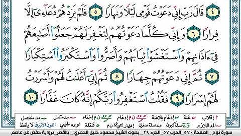 سورة نوح مكتوبة محمود خليل الحصري Surah Nouh