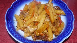 Пикантные макароны с мясом и соусом. Обалденно вкусные. Пикантные макароны с мясом и соусом. Обалденно вкусные.