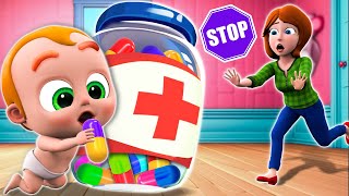 No No! Medicine Is Not Candy💊🍬 | Home Safety Kids + Baby Police Song | Nursery Rhymes & Kids Songs