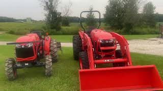 Kubota L4802 DTN with LA766 loader R14 tires compared to L4802 DTN stock AG tires orchard tractor