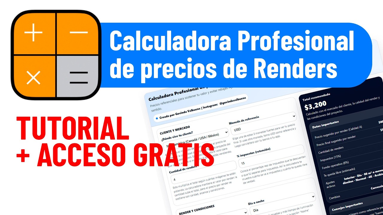Tutorial de Uso Calculadora Profesional de Precios de Render