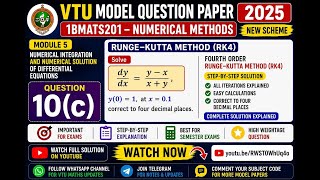 RK4 Iterative Calculations Explained | VTU Model Question Paper 2025