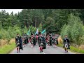 The 2020 Virtual March of the Lonach Highlanders through Strathdon in Aberdeenshire, Scotland
