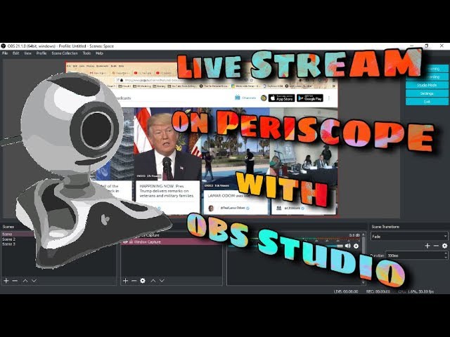 Periscope Via Obs Studio Live Stream Encoder Setup Youtube