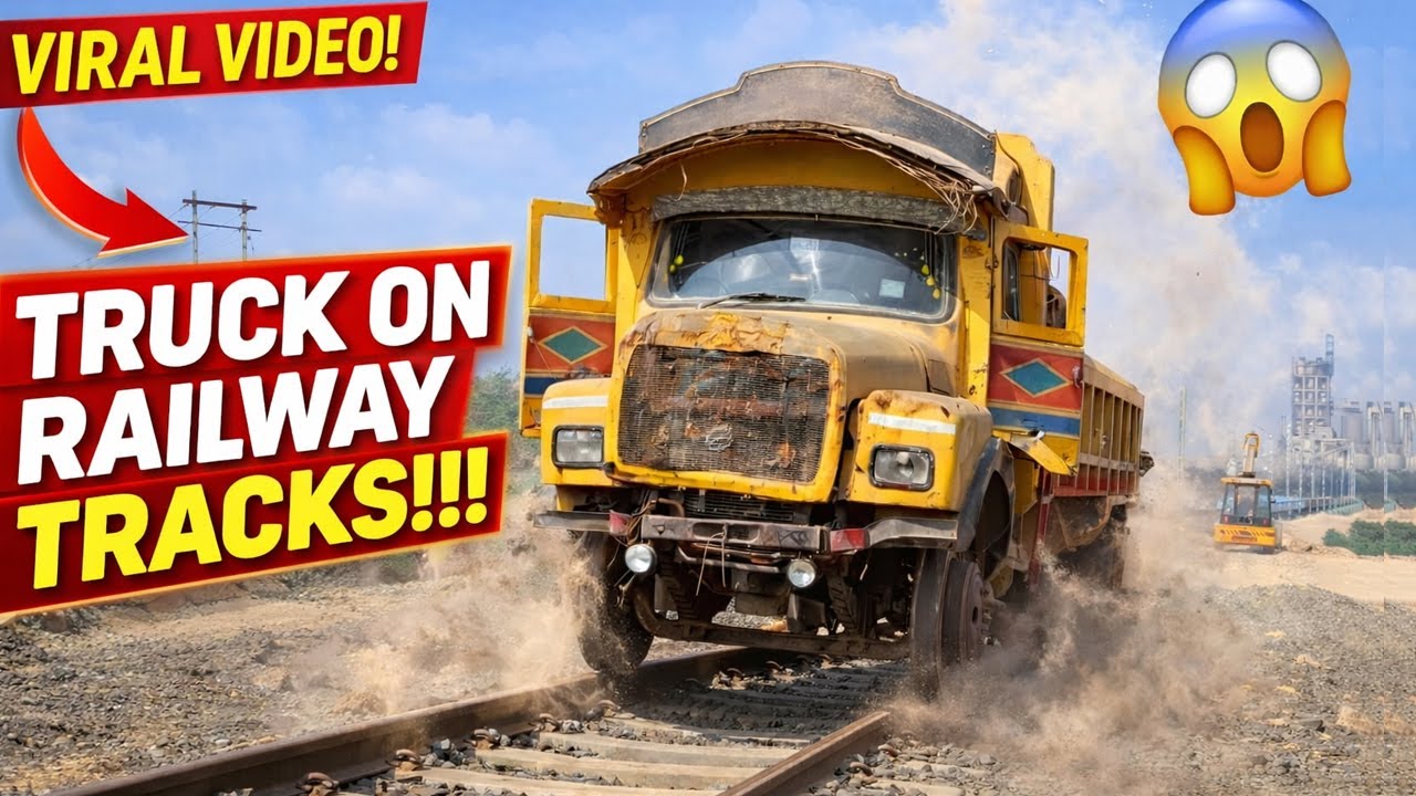 Truck on Railway Tracks 😱 | Yeh 40 Second Video Ho Raha Hai Viral