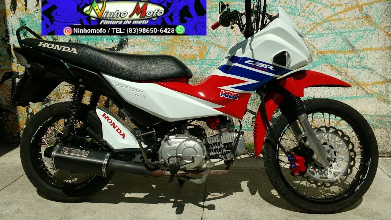 Moto PoP 110i Pintura Personalizada CBR fireblade Arte