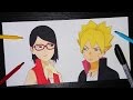 Boruto Uzumaki and Sarada Uchiha Boruto Naruto Next Generations Episode 4 Speed Drawing