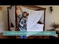 DIY Tying a Mosquito Net Bed Canopy to Poster Bed